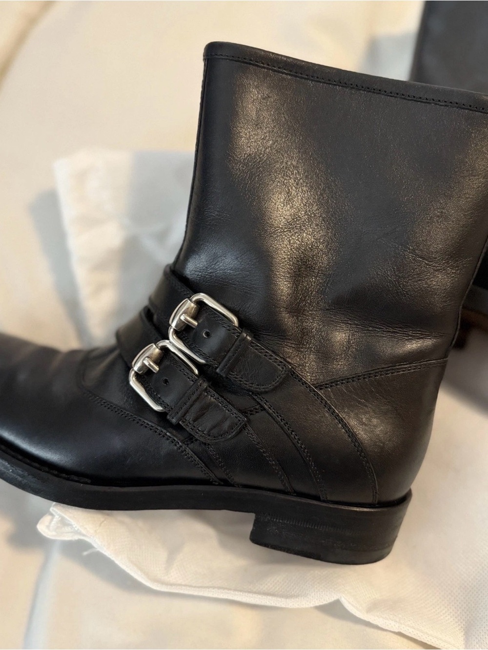 GUCCI Women's Ankle Booties Cirano Lux Size 35 / 5  Black Pull On Leather Boot - Picture 4 of 11